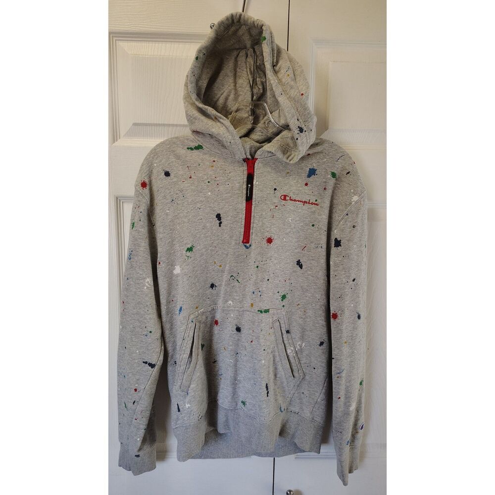 Champion Global Explorer French Terry Paint Splatter Hoodie Small